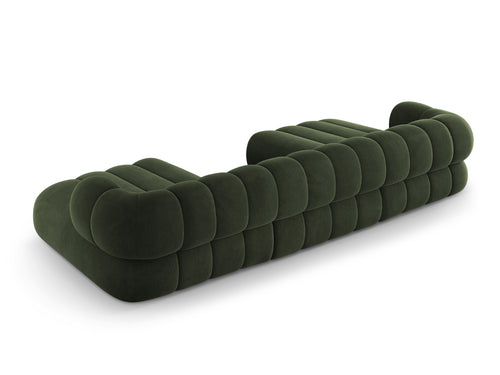 Cosmopolitan Design Panoramische bank Koge 6-zits, flueel groente - 165x348x70cm