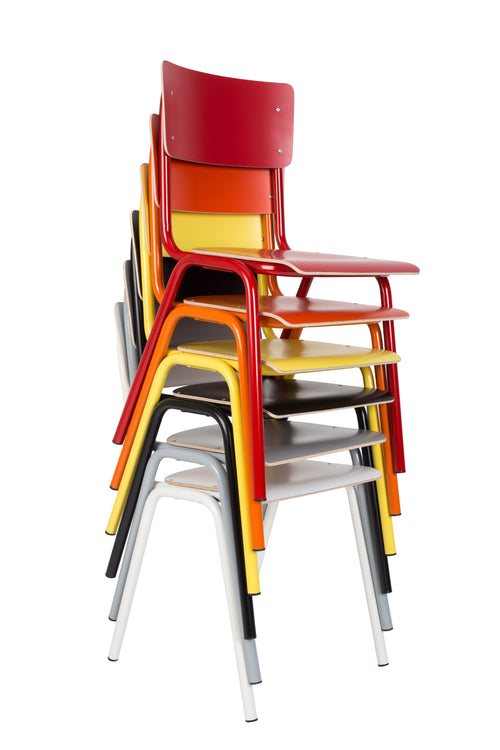 Zuiver Back To School HPL Eetkamerstoelen/ Kantinestoelen/ Schoolstoelen Wit - Set van 4 - vtwonen shop