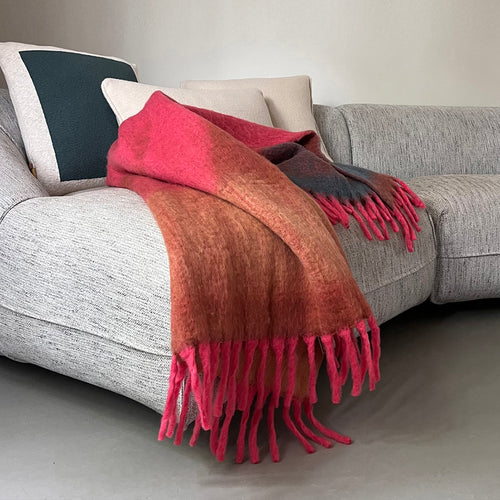 Malagoon plaid Zapotec - zacht roze - 100% recycled