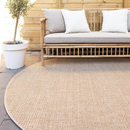 Interieur05 Rond Buitenkleed Jute Excellent Outdoor Bruin - 200 x 200 cm - vtwonen shop