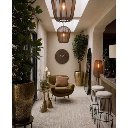 Light & Living klok Gwenna - bruin - Ø58cm