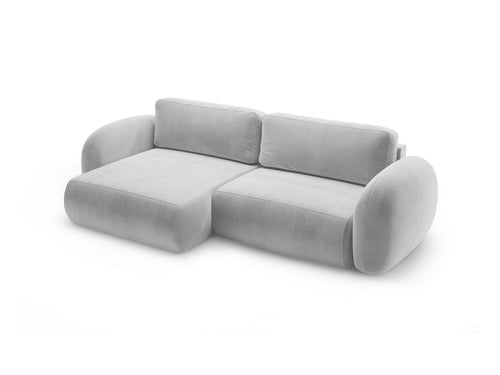 Cosmopolitan Design Omkeerbare converteerbare hoekbank met opbergdoos Tonale 4-zits, flueel grijs - 149x262x88cm