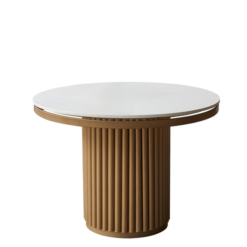 Tikamoon Ronde tafel van metaal en terrazzo voor 4/6 personen - Wit - vtwonen shop