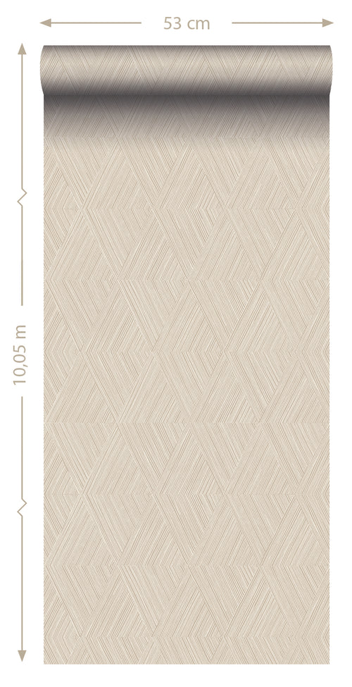 Origin Wallcoverings behang grafisch 3D motief zand beige - 0,53 x 10,05 m - 347839 - vtwonen shop