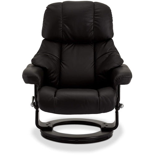 Furnhouse relaxfauteuil met voetsteun Crown - Zwart - Draaibaar - 88x83x107