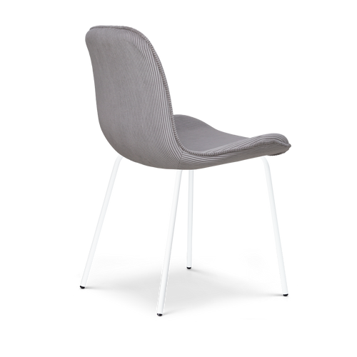 Nolon Nora-Fé Eetkamerstoelen Set van 2 - Rib Warm Grijs - Witte Poten - vtwonen shop