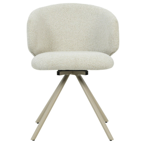 DÉJA Living Eetkamerstoel Sueca - Beige Stof - Draaibaar - Set van 2 - vtwonen shop