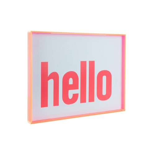 Present Time wanddecoratie Hello Large - roze - 3x41x31cm - vtwonen shop