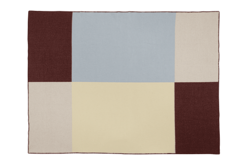 noo.ma HILU Wollen deken - Yellow, Blue & Brown