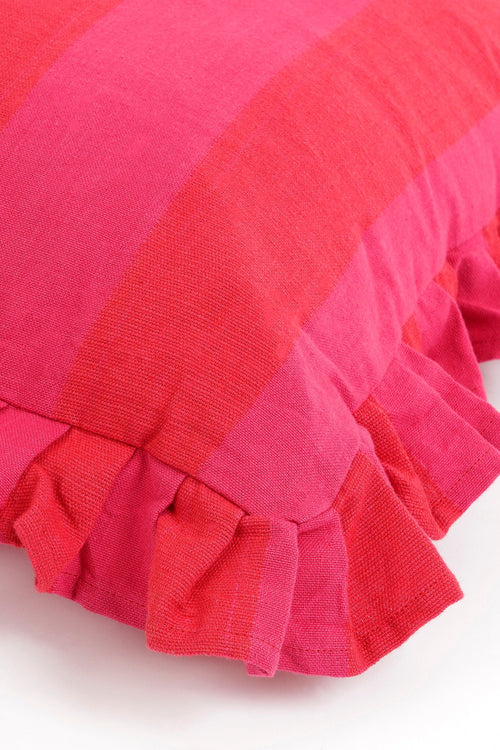 Mica Decorations Sierkussen - L45 x B45 x H10 cm - Katoen - Roze, Rood - vtwonen shop