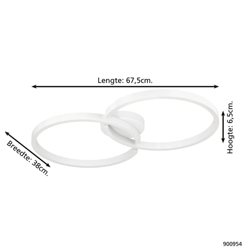 EGLO plafondlamp Amandolo - led - 67,5 cm - wit - dimbaar