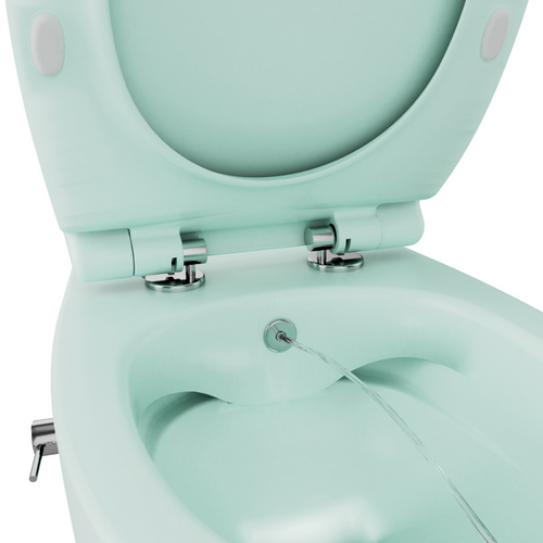 Isvea Wc Toilet Badkamer Hangend Bidet Mint Groen Inclusief Softclose Toiletbril - vtwonen shop