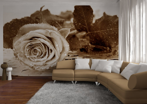 Sanders & Sanders fotobehang bloemen beige - 360 x 254 cm - 600367