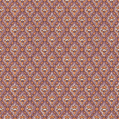 ESTAhome behang vintage bloemen paars en oranje - 50 x 900 cm - 131543 - vtwonen shop