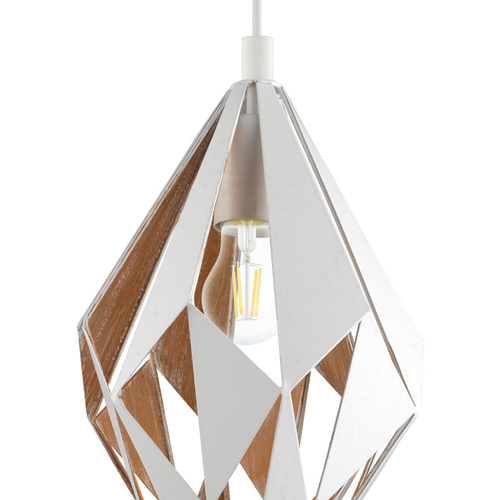 EGLO hanglamp Carlton 1 - 1 lichts - e27 - wit - goud - vtwonen shop
