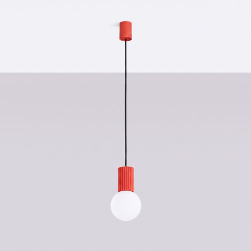Sollux Lighting Hanglamp HALO 1 rood - 12x12x120cm