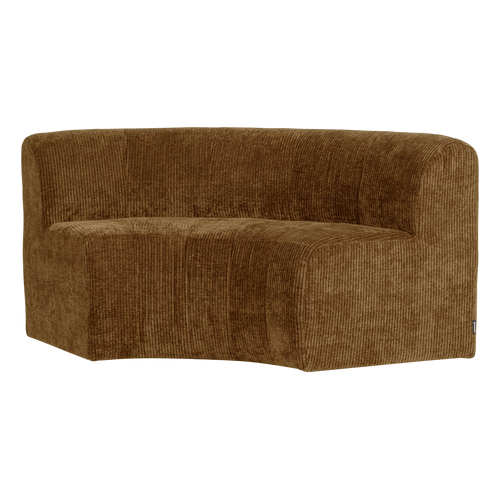 WOOOD eetbank halfronde hoek rugleuning Mojo Base - Rib - H.geel - 83x152x76