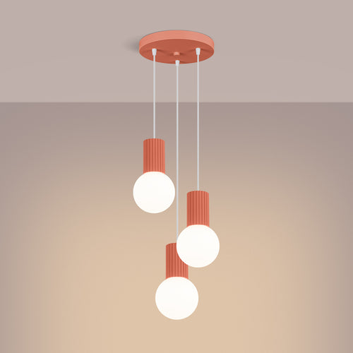 Sollux Lighting Hanglamp HALO 3P perzik - 25x25x125cm