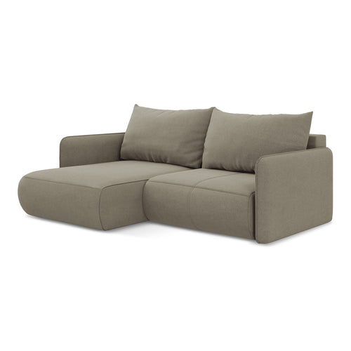 LaMiaSofa hoekbank links Palermo - textuurstof - donkerbeige - 207x148x86