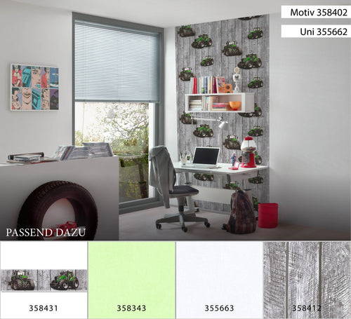 A.S. Création behang houtlook groen en grijs - 53 cm x 10.05 m - AS-358431 - vtwonen shop