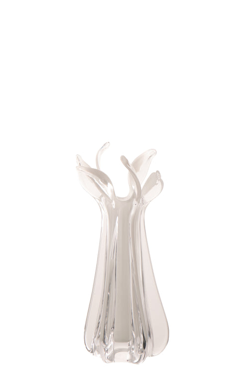 J-Line vaas Serena - glas - wit