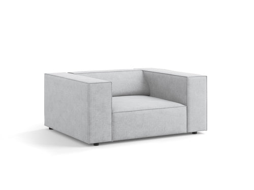 Cosmopolitan Design Fauteuil Arendal chenille met ribbeleffect, lichtgrijs - 102x124x70cm