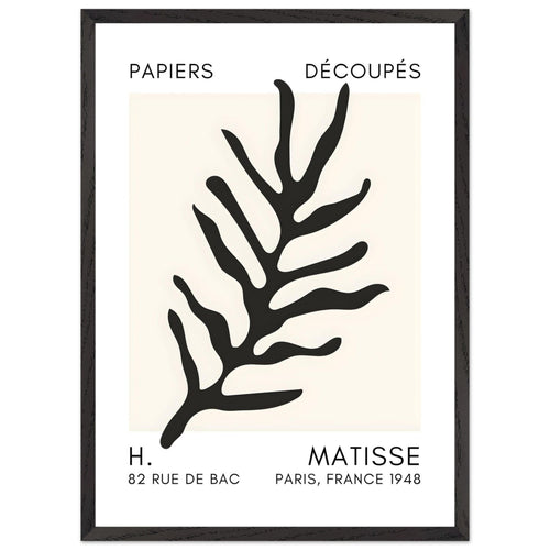 Artfulprints Poster met Lijst Matisse – Ocean flora black   - 50x70 cm - Zwart