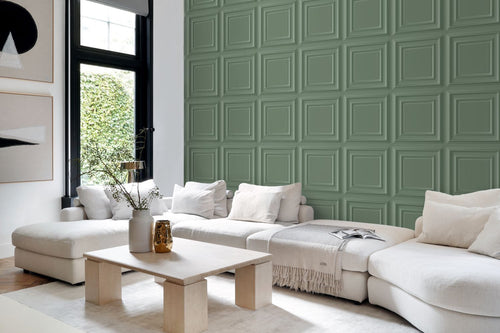 Origin Wallcoverings behang wandpanelen vergrijsd groen - 53 cm x 10.05 m - 347830