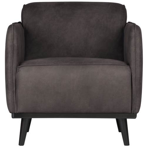 WOOOD fauteuil met arm Statement - Lederlook - Donkergrijs - 77x72x93