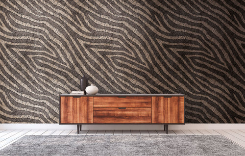 Livingwalls fotobehang zebra print bruin en beige - 159 x 280 cm - AS-392361 - vtwonen shop