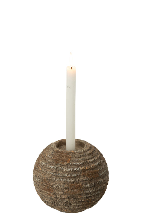 J-Line kandelaar Antiek Rond - cement - mix - large