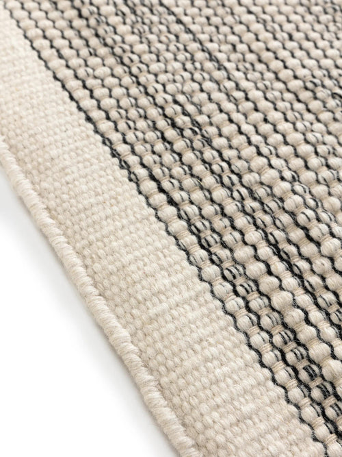 benuta wollen vloerkleed Rocco - beige/zwart - 200x200 cm