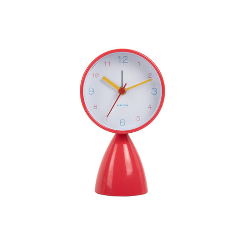 Karlsson wekker Funky Vibes - rood - 7.8x7.8x13.3cm - Vaderdag - Vaderdagcadeau - Vaderdag cadeautje voor hem