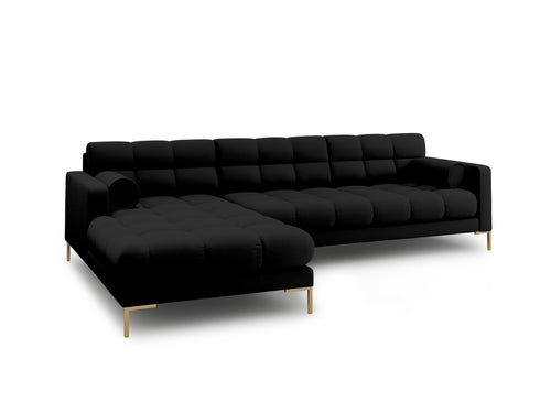Cosmopolitan Design linker hoekbank Bali 5-zits, structurele stof, zwart - 185x293x75cm
