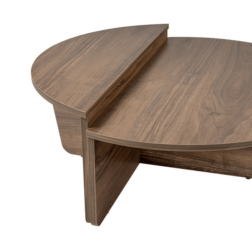 Calicosy - ORION Set van 2 salontafels - Licht hout - 90x90x35 cm