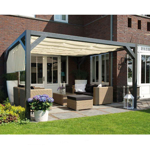 Platinum schaduwdoek Harmonica - gebroken wit - 370 x 500 cm