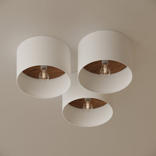 Sollux Lighting Plafondlamp TELESTO wit/donkerbruin - 35x35x20cm
