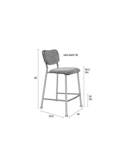 Zuiver Benson Barkruk 64,5 cm Oker - Set van 2 - vtwonen shop