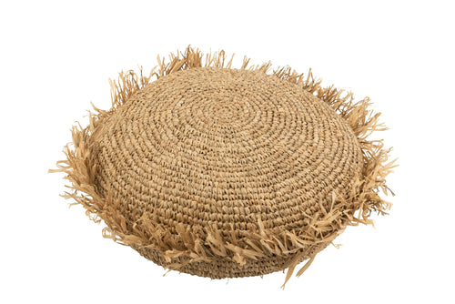 J-Line kussen Rond - jute - naturel