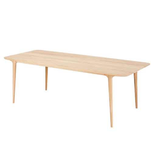 Gazzda Fawn Table Houten Eettafel - 220 x 90 cm - Whitewash Eiken