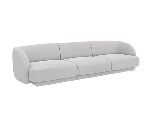 Micadoni Bank Miley 3-zits, boucle lichtgrijs - 90x255x70cm
