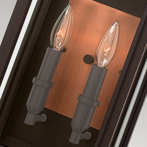 Sutcliffe Hinkley Outdoor 2-lichts wandlantaarn olie gewreven brons IP44