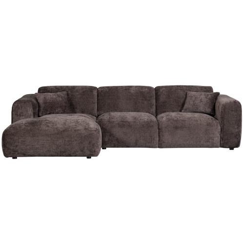 WOOOD chaise longue links Cloud - Chenille - Bruin - 80x280x165 cm - vtwonen shop