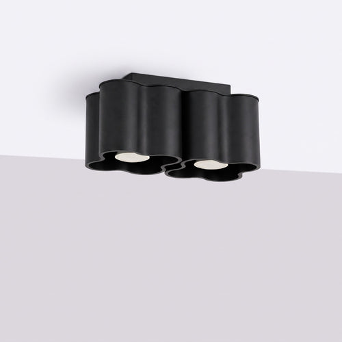 Sollux Lighting Plafondlamp OVIO 2 zwart GU10 - 24,5x12x12cm