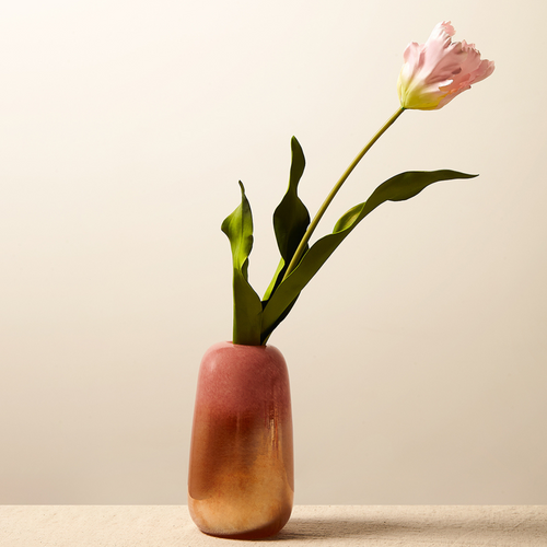 Sia Deco Tulpen Perzik Steel Kunstmatig - roze en groen - H63 - vtwonen shop