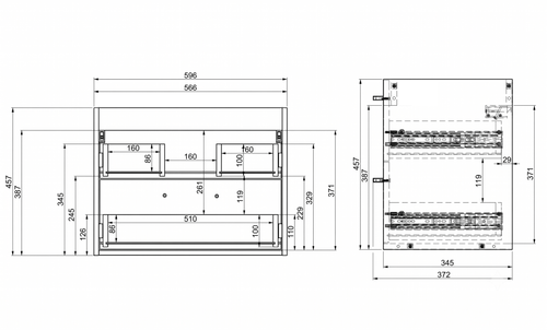 Badplaats Badkamermeubel Set Florence 01 60 cm – Kastanje Eiken – Hangend Wastafelmeubel met Spiegelkast