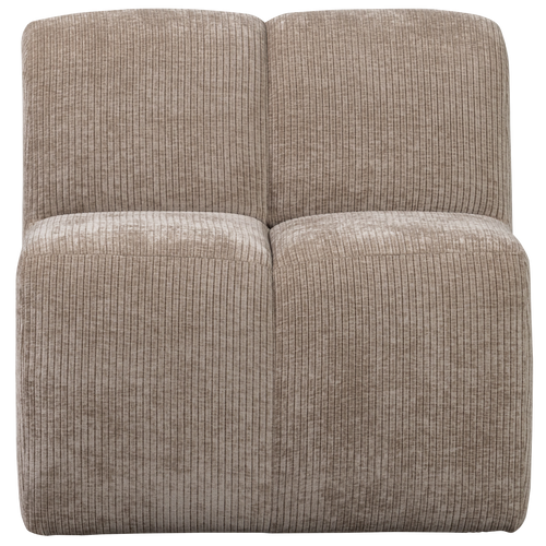 WOOOD eetbankje 84cm met rugleuning Mojo - Ribstof - Donker Zand