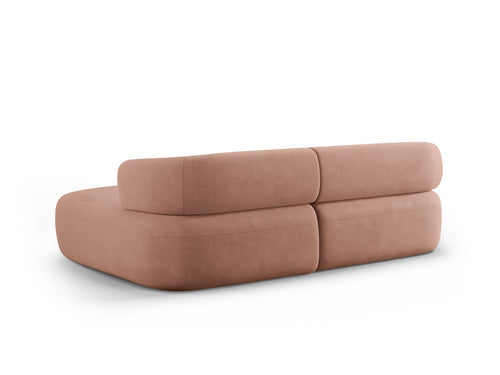 Micadoni rechter hoekbank Jenny 5-zits, flueel terracotta - 145x200x73cm