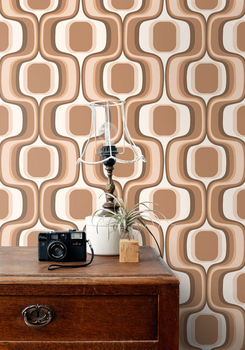 ESTAhome behang retro ornamenten bruin - 50 x 900 cm - 131582 - vtwonen shop