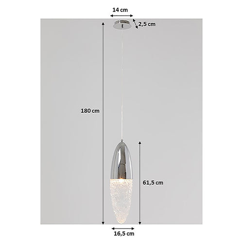 Kare Design Hanglamp Frozen 17cm chroom
